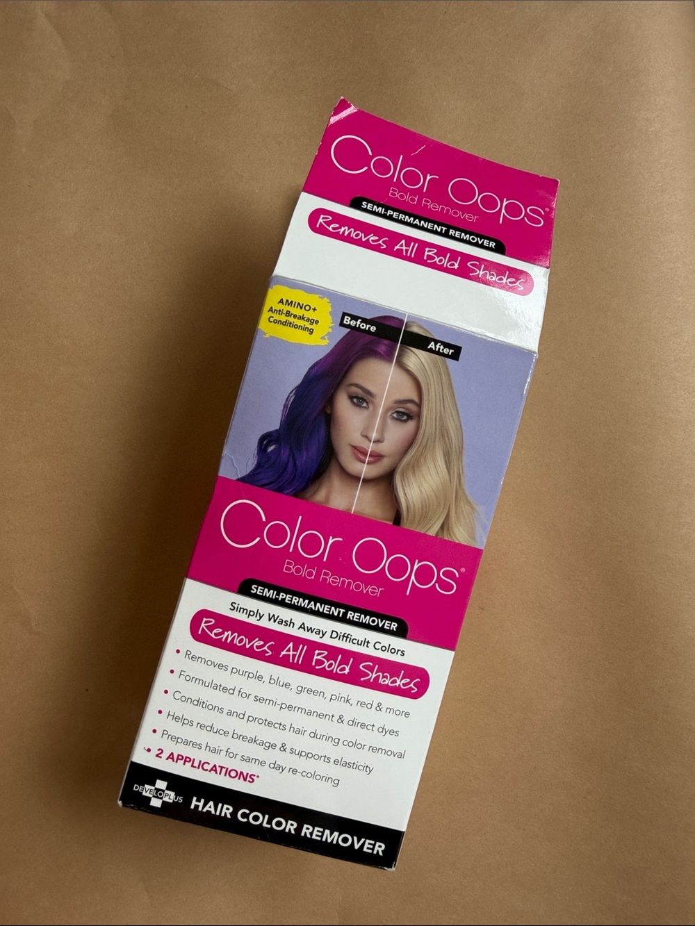 Color Oops Semi-Permanent Hair Color Remover — Pink